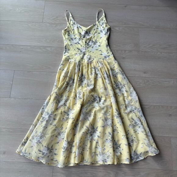 Rebecca Taylor Lemon Rose Jersey Midi Dress - Picture 8 of 8